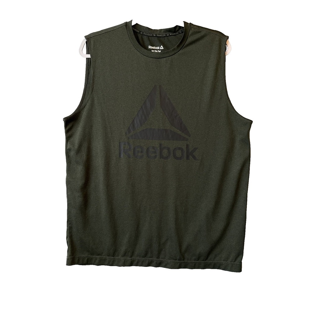 Reebok Charger Muscle Army Green Men's Athletic Tank Top M Workout Gym Outdoors